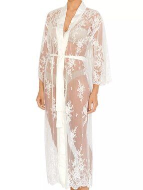 Rya XS / S Robe Collection Darling Lace Ivory Kimono New NWT $148